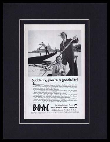 1961 BOAC British Airways / Italy Framed 11x14 ORIGINAL Vintage Advertisement