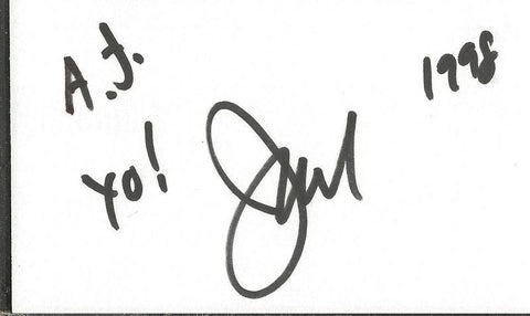 Jackie Jokeman Martling Signed 3x5 Index Card Howard Stern Show B