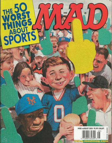 ORIGINAL Vintage Aug 2001 Mad Magazine #408 50 Worst Things About Sports