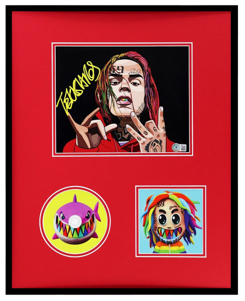 Tekashi 6ix9ine Signed Framed 16x20 Photo & Gooba CD Display BAS Beckett