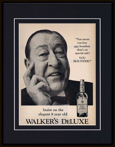 1968 Walker's Deluxe Bourbon Framed 11x14 ORIGINAL Vintage Advertisement B