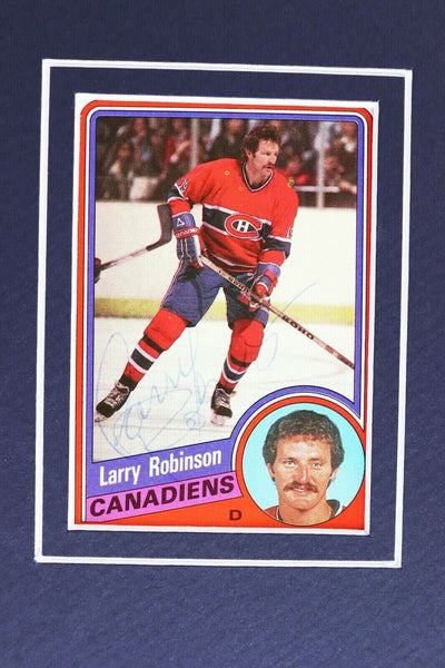 Larry Robinson Signed Framed 16x20 Photo Display Montreal Canadiens