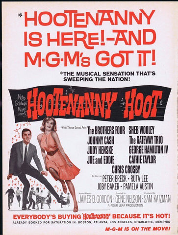 Hootenanny Hoot 1963 ORIGINAL Vintage 9x12 Industry Ad Johnny Cash