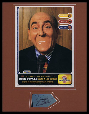 Dick Vitale Signed Framed 11x14 1998 Miller Lite Beer Advertising Display ESPN