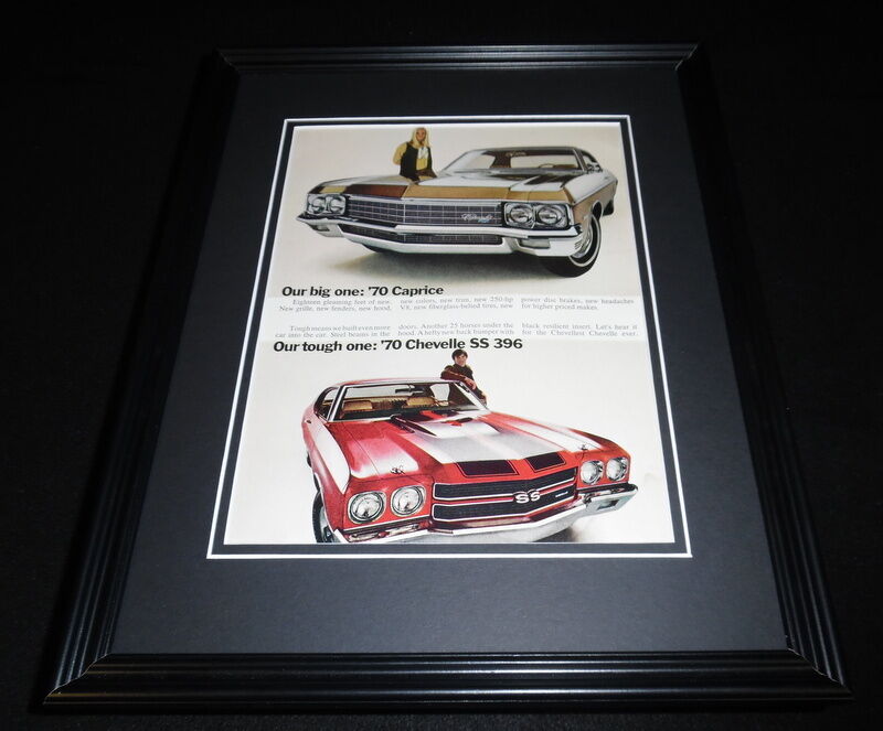 1970 Chevrolet Caprice & Chevelle SS 396 Framed 11x14 ORIGINAL Advertisement