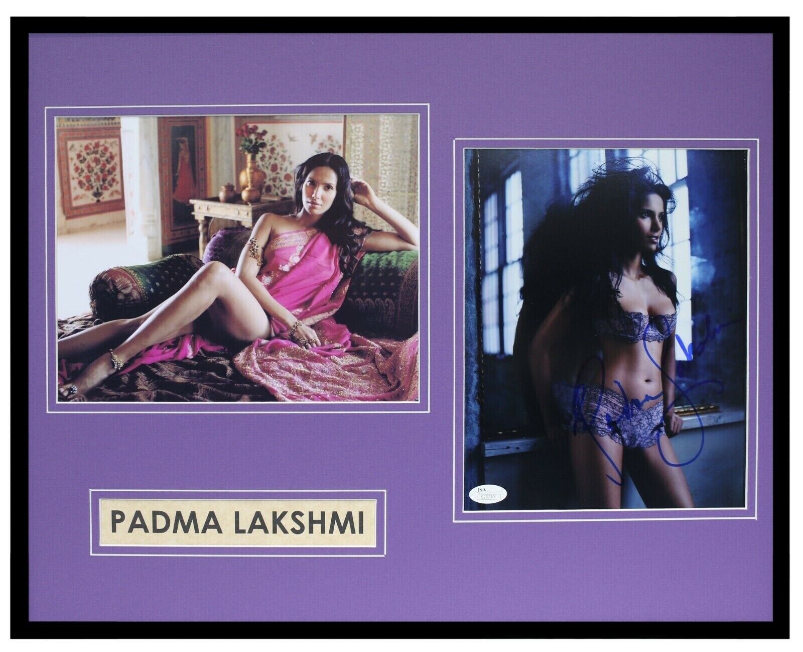 Padma Lakshmi Signed Framed 16x20 Photo Set JSA Top Chef