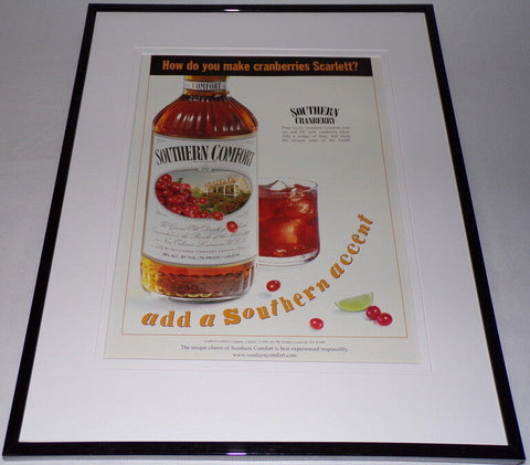 1999 Southern Comfort & Cranberry Framed 11x14 ORIGINAL Advertisement