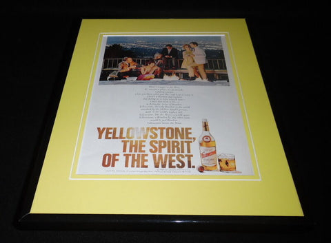 1968 Yellowstone Bourbon Framed 11x14 ORIGINAL Vintage Advertisement