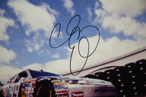 Carl Edwards Signed Framed 16x20 Backflip Photo Display Mustang