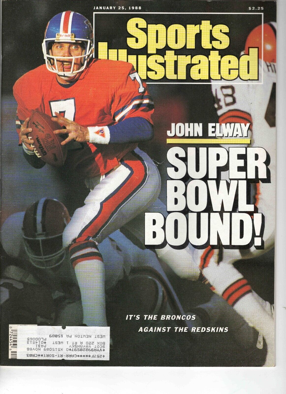 Jan 25 1988 Sports Illustrated Magazine John Elway Broncos