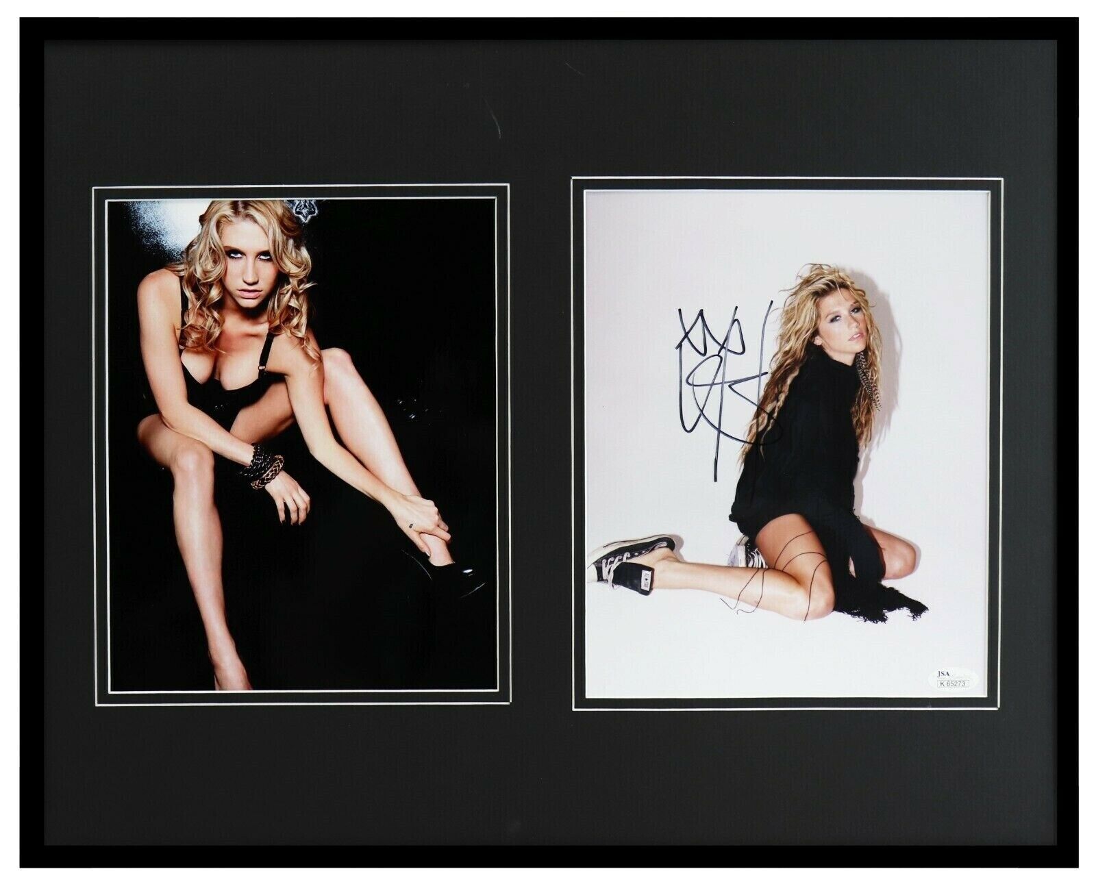 Kesha Signed Framed 16x20 Photo Set JSA Ke$ha