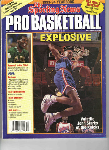 1993 Sporting News Basketball Yearbook John Starks Robert Parish