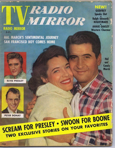 ORIGINAL Vintage January 1957 TV Radio Mirror Magazine Hal March Elvis