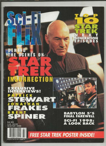 ORIGINAL Vintage 1999 Sci-Fi Flix Magazine #302 Patrick Stewart Star Trek