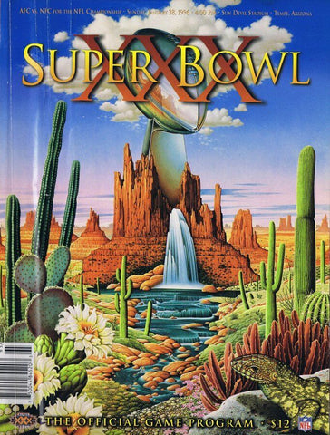 ORIGINAL Vintage 1996 Super Bowl XXX Program Steelers vs Cowboys Larry Brown MVP