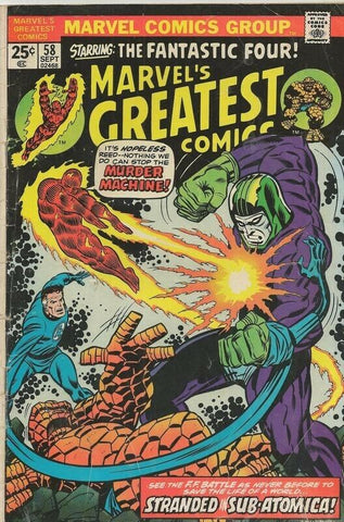 Marvel's Greatest Comics #58 ORIGINAL Vintage 1975 Reprints Fantastic Four #76