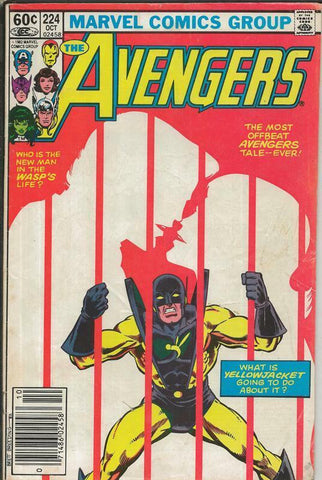 Avengers #224 ORIGINAL Vintage 1982 Marvel Comics Yellowjacket Newsstand