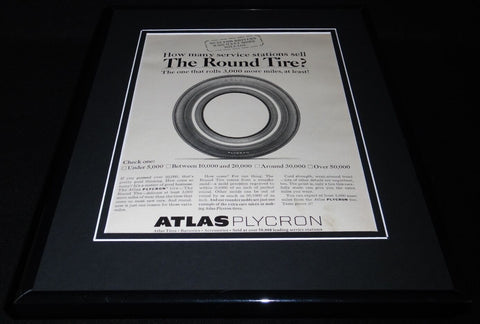 1966 Atlas The Round Tires Framed 11x14 ORIGINAL Vintage Advertisement