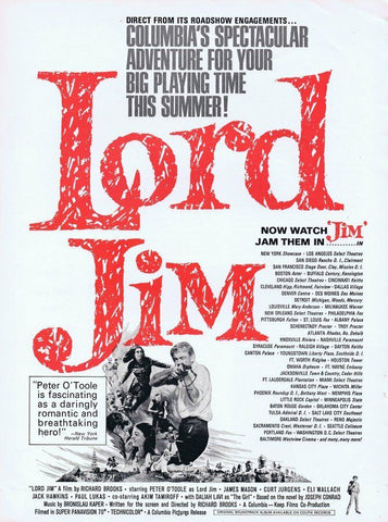 Lord Jim 1965 ORIGINAL Vintage 9x12 Industry Ad Peter O'Toole Eli Wallach 