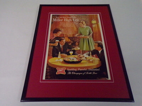 1966 Miller High Life Beer Framed 11x14 ORIGINAL Vintage Advertisement C