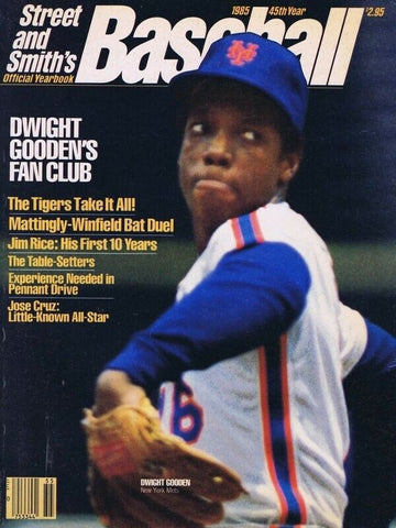 ORIGINAL Vintage 1985 Street + Smith Baseball Magazine Dwight Gooden Mets