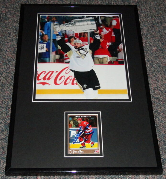 Craig Adams Signed Framed 11x17 Photo Display Penguins Stanley Cup 2009