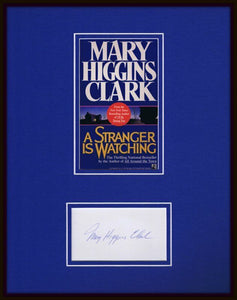 Mary Higgins Clark Signed Framed A Stranger is Watching 11x14 Book Cover Display