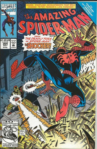 Amazing Spiderman #364 ORIGINAL Vintage 1992 Marvel Comics Shocker