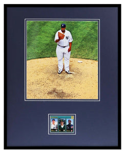 CC Sabathia Signed Framed 16x20 Rookie Card & Photo Display Yankees Indians