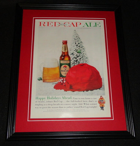 1959 Carling Red Cap Ale 11x14 Framed ORIGINAL Vintage Advertisement 