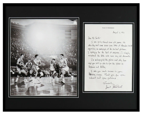 Gail Goodrich Signed Framed 16x20 Handwritten Letter & Photo Display Lakers