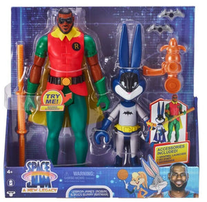 NEW SEALED 2021 Space Jam Lebron James Robin + Bugs Bunny Batman Figure Set