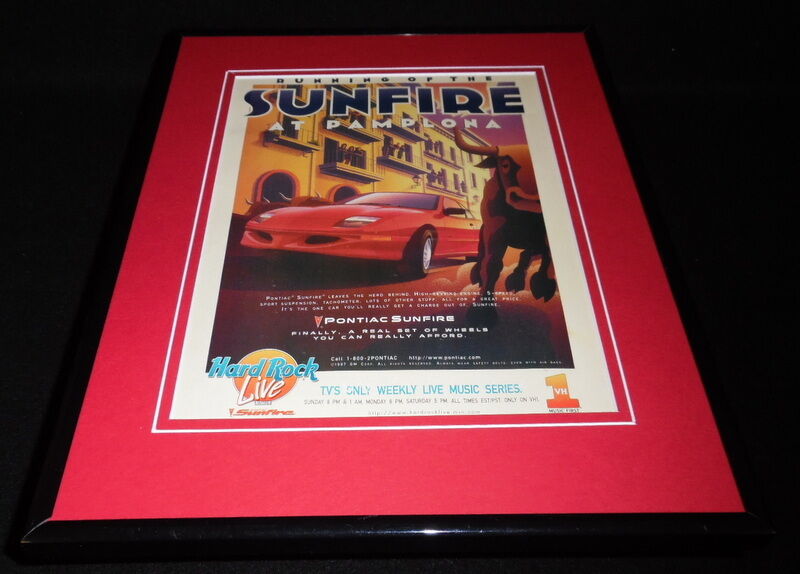 1997 Pontiac Sunfire / Hard Rock Live VH1 11x14 Framed ORIGINAL Advertisement 