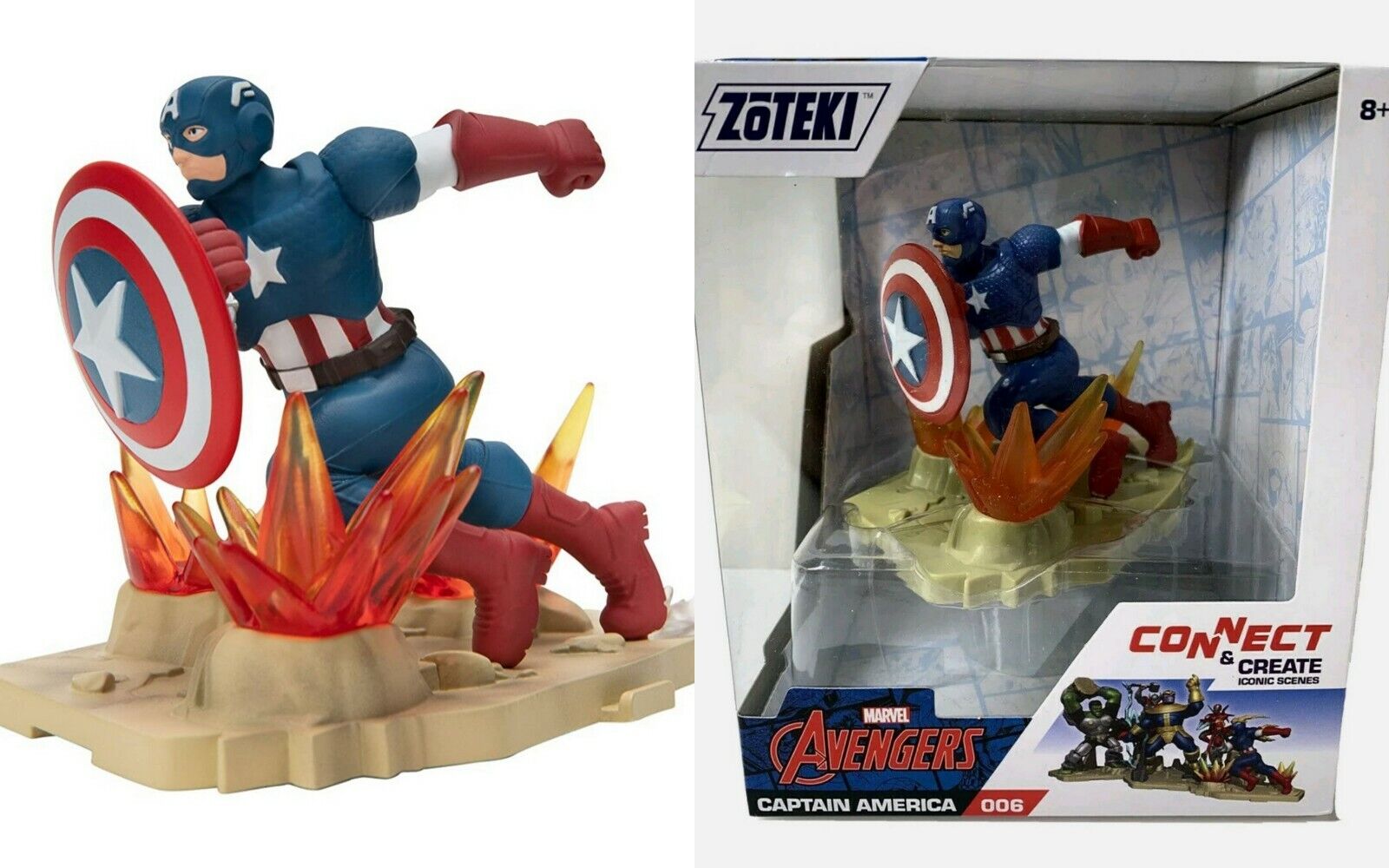 NEW SEALED 2020 Jazwares Zoteki Captain America Marvel Diorama Action Figure