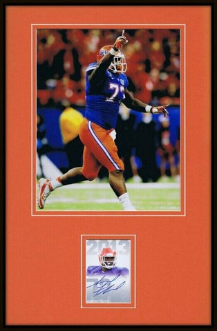 Sharrif Floyd Signed Framed Rookie Card & Photo Display Florida Gators Vikings