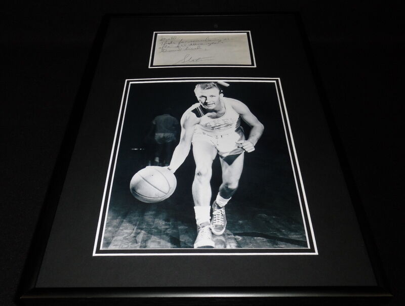 Slater Martin Signed Framed 12x18 Handwritten Letter & Photo Display Lakers