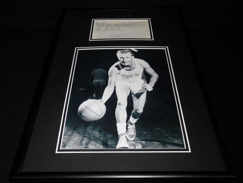 Slater Martin Signed Framed 12x18 Handwritten Letter & Photo Display Lakers