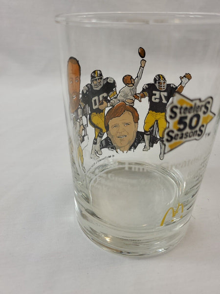 VINTAGE 1982 McDonald's Steelers 50 Years Glass Joe Greene Rocky Bleier