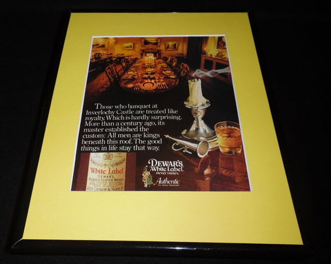 1984 Dewar's White Label Scotch Framed 11x14 ORIGINAL Vintage Advertisement