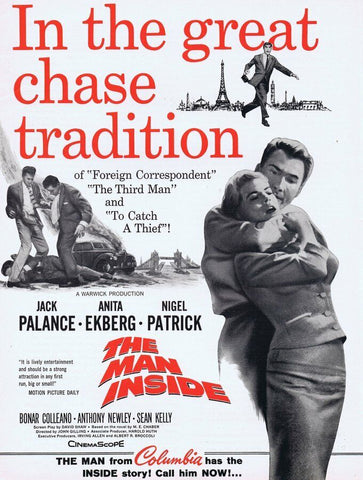 The Man Inside 1958 ORIGINAL Vintage 9x12 Industry Ad Anita Ekberg Jack Palance