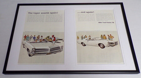 1966 Wide Track Pontiac Framed ORIGINAL 12x18 Vintage Advertising Display 