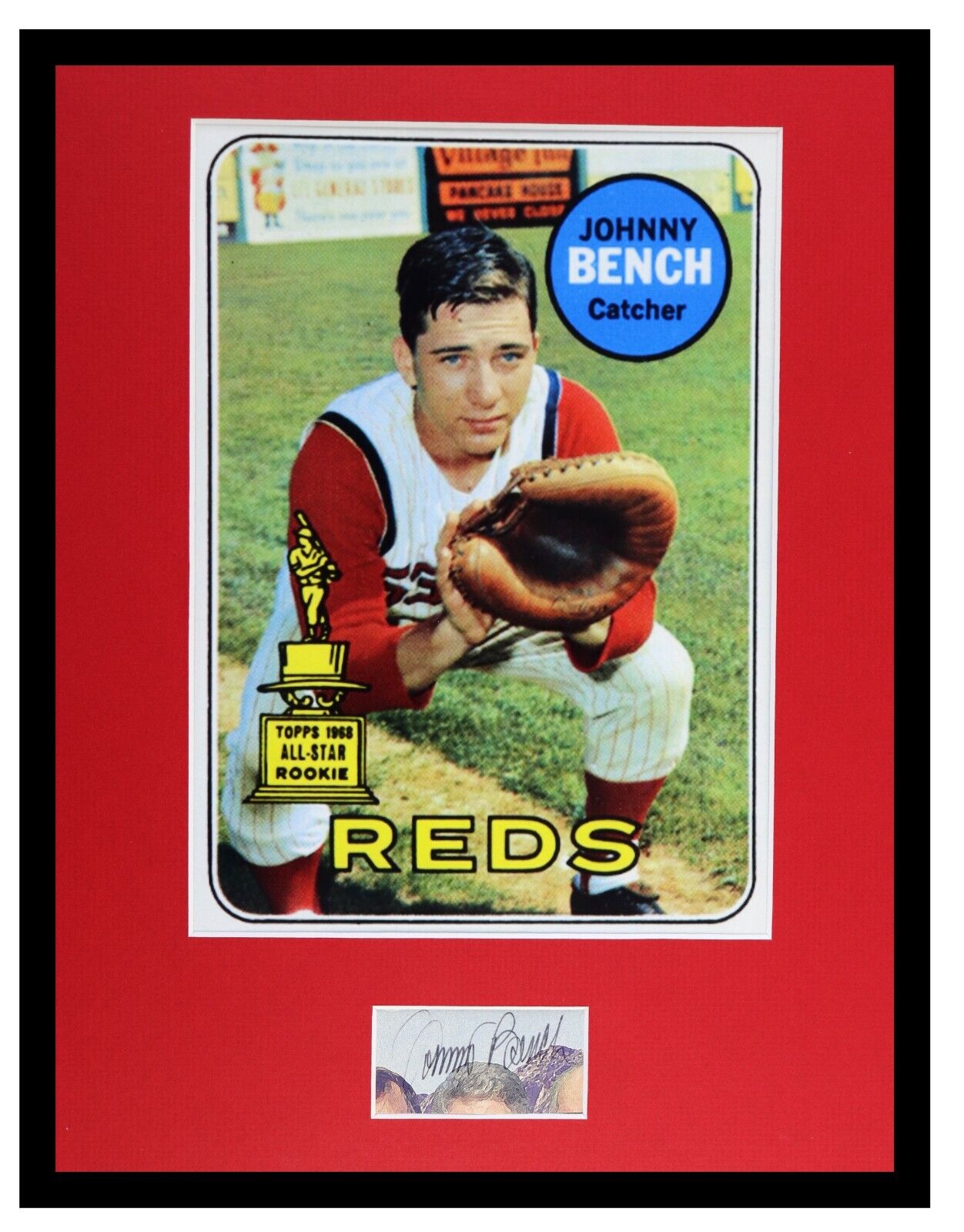 Johnny Bench Signed Framed 11x14 Photo Display JSA Reds