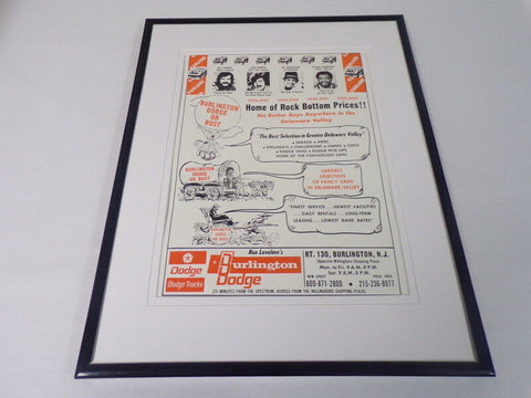 1981 Burlington NJ Dodge Framed 11x14 ORIGINAL Vintage Advertisement