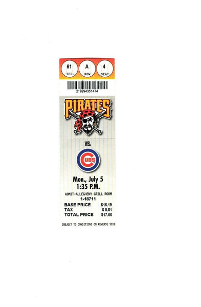 July 5 1999 Chicago Cubs @ Pittsburgh Pirates Ticket Sammy Sosa