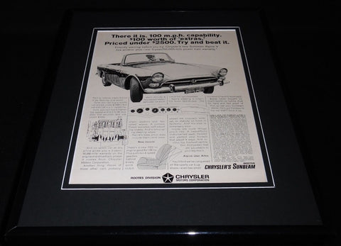 1966 Chrysler Sunbeam Framed 11x14 ORIGINAL Vintage Advertisement 