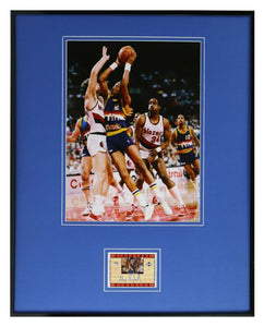 Alex English Signed Framed 16x20 Photo Display UDA Nuggets