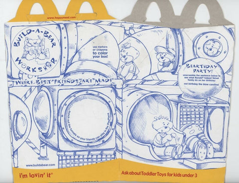 ORIGINAL Vintage 2006 McDonald's Build a Bear Happy Meal Box 