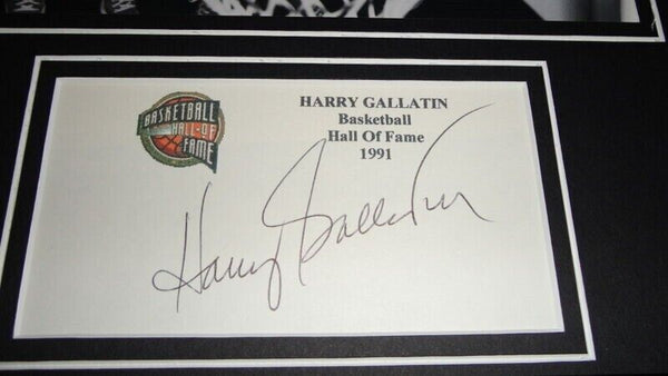 Harry Gallatin Signed Framed 11x14 Photo Display Knicks w/ Nate Clifton R Felix