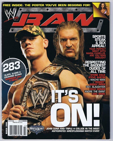 ORIGINAL Vintage March 2006 RAW Magazine John Cena and Triple H