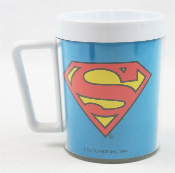 VINTAGE 1980s DC Comics Superman Logo Plastic Mug